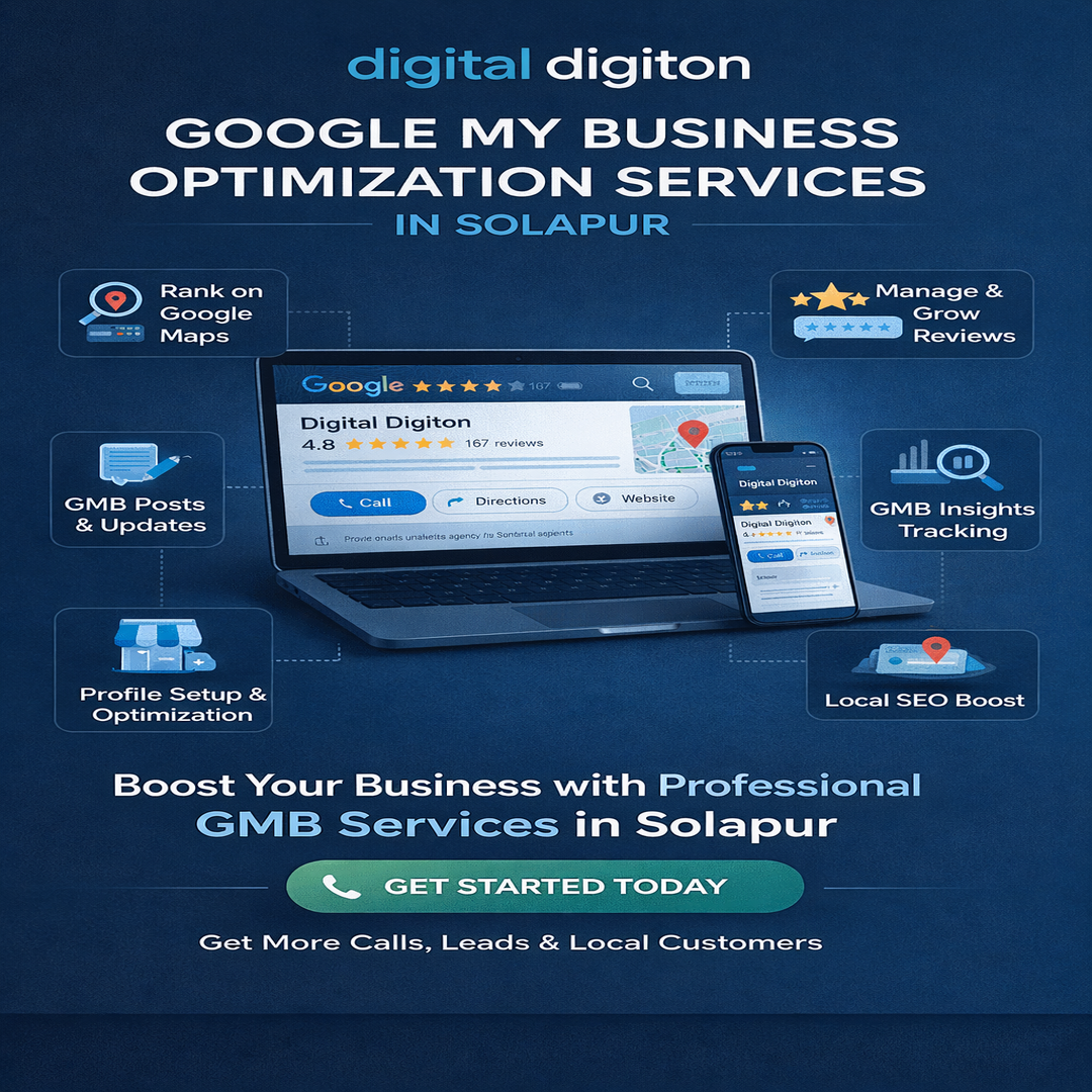 Google My Business Optimization Services in Solapur by Digital Digiton to rank on Google Maps and get more local customers